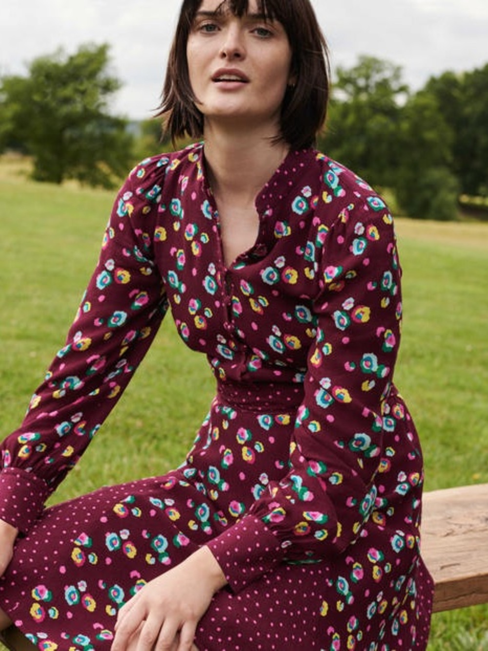 Boden Christina Dress Ruby Ring Billowy Peony
Size 12P